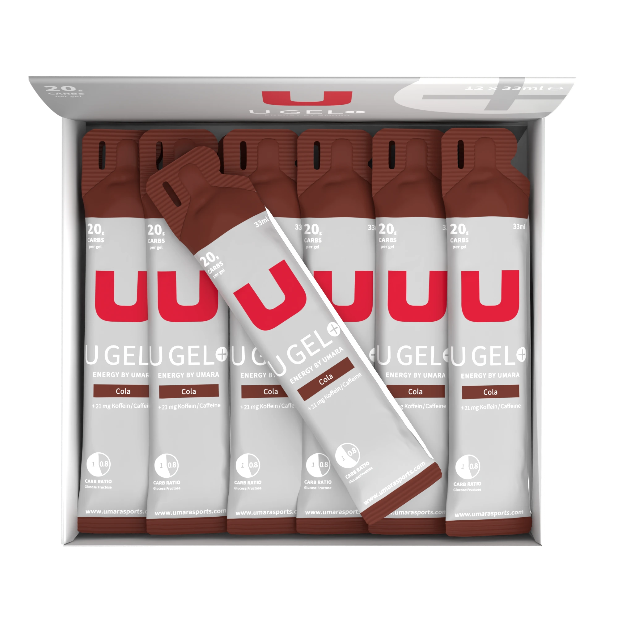 U Gel (20g Kohlenhydrate) Cola+Koffein (12 Stück)