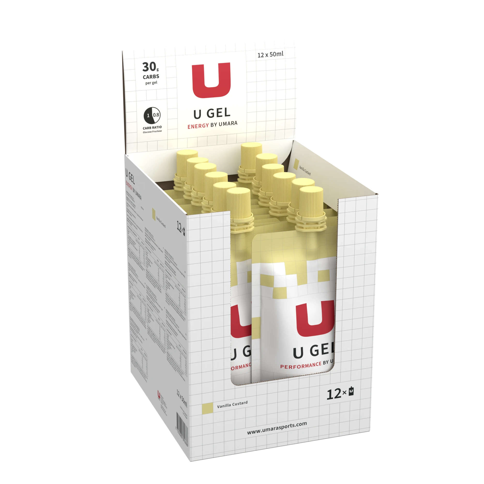 U Gel - Twist Cap (30g Carbs) Vaniljakastike (12-pack) - TULOSSA MARRASKUUSSA