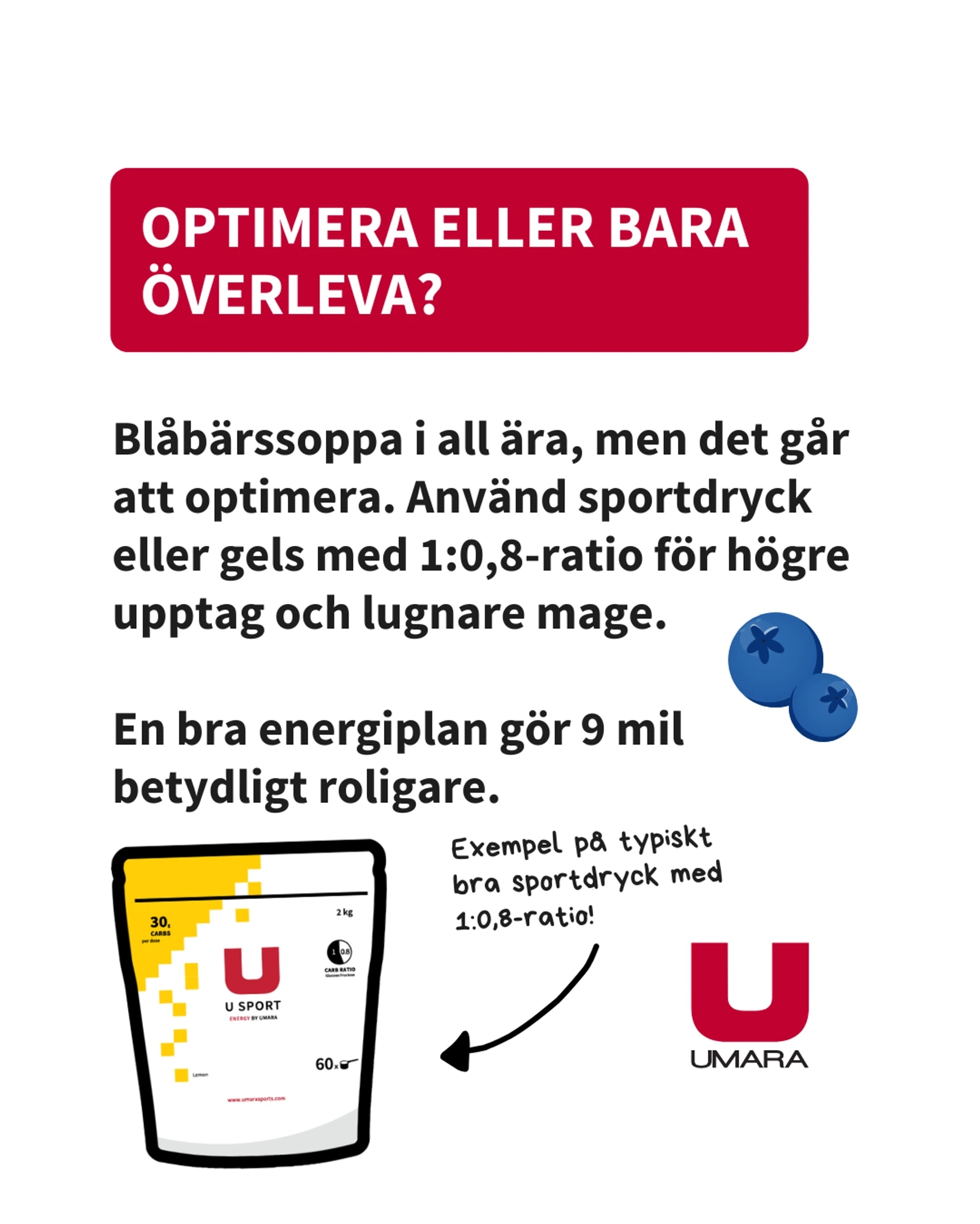 Grafik som förklarar att blåbärsoppa inte är bäst, det är umaras sportdryck som är bäst