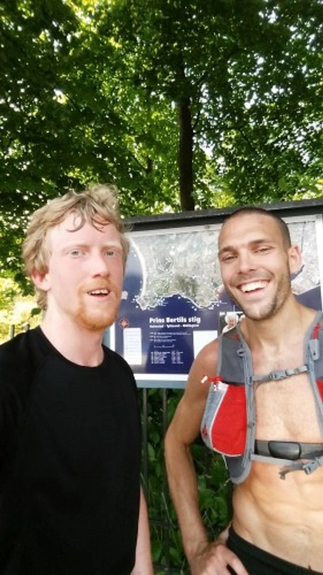Simon and Tommy after the workout session