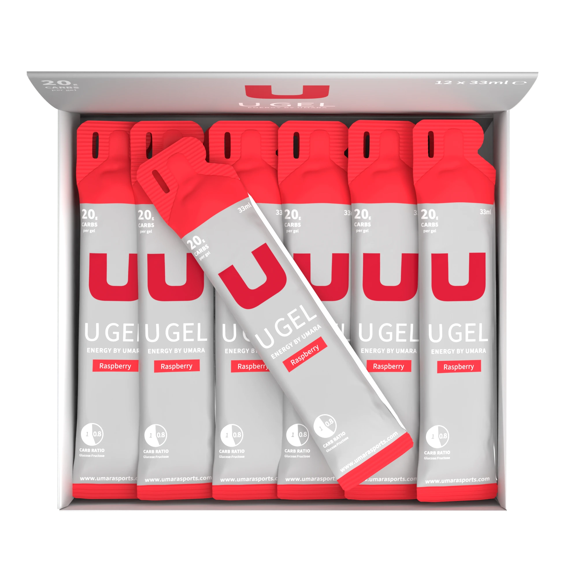 U Gel (20g Kohlenhydrate) Himbeeren (12 Stück)