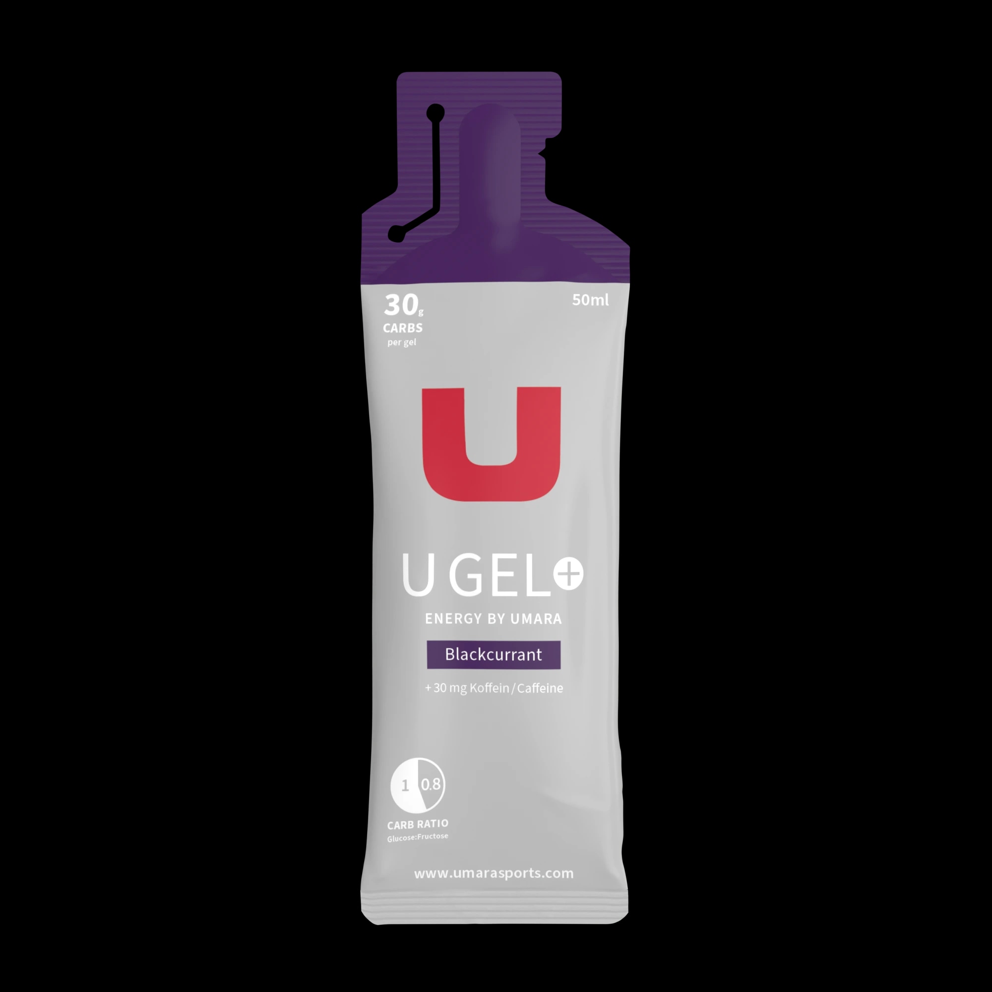 U Gel (30 g Carbs) Svartvinbär + koffein - UTGÅENDE MODELL
