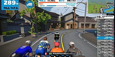Zwifttävling med cykel