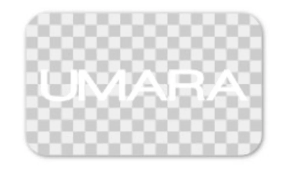 Umara Klistermärken - Vit liten text (5x3cm)